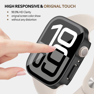 ปกกระจกนิรภัย PC กรณีแข็ง for IWatch Apple Watch Ultra/SE 3 2 Series 11 10 9 8 7 6 5 4 3 49mm 46mm 45 41mm 42 38mm 40mm