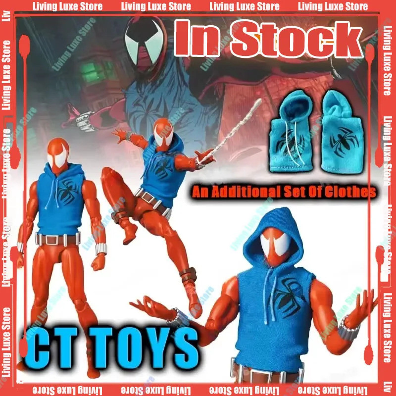 Ct Toys Scarlet Spider Action Figure Mafex 186 Ben Reily Figures Comic Ver. Spider-Man Anime Collect