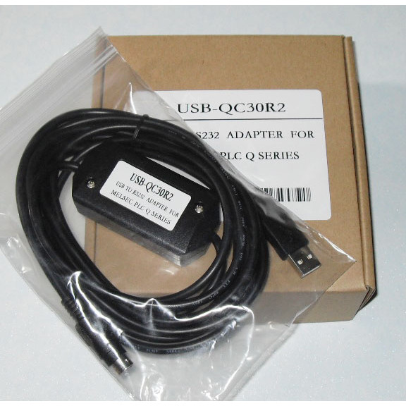 เหมาะสําหรับ Mitsubishi Q Series PLC รอบพอร์ต 6 พินสายการเขียนโปรแกรมพอร์ต USB-QC30R2