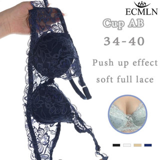 ECMLN ผู้หญิงเบาะบางเซ็กซี่ลูกไม้ Hollow Bra Push Up Gatheri…