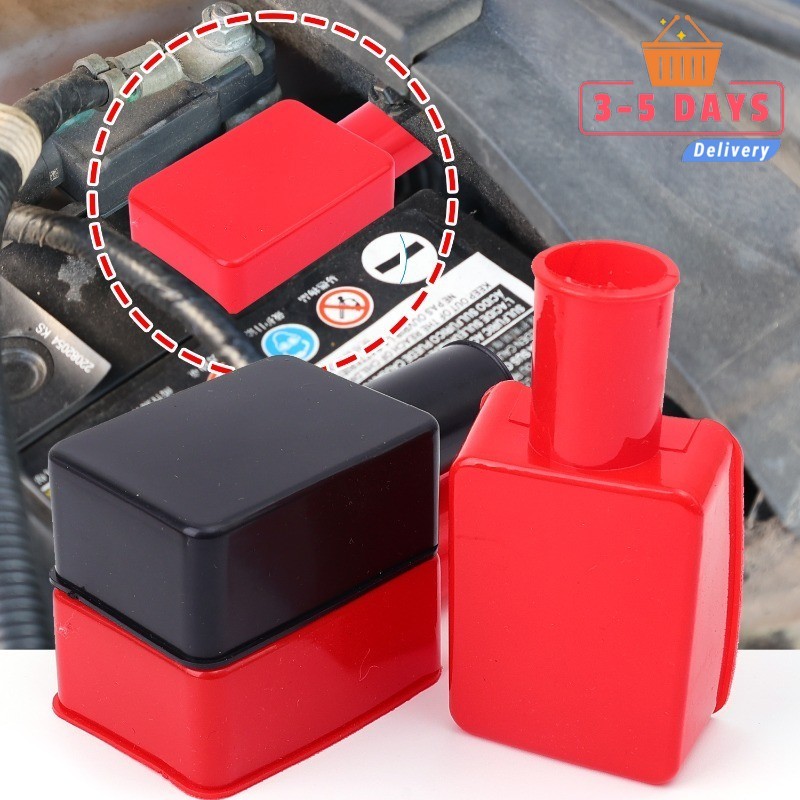 [3-5 วันมาถึง]1-5Pairs Car Battery Terminal Protect Case - Battery Positive Negative Post Sleeve - Auto Battery Insulated Cover - Battery Wire Top Protector - อะไหล่รถยนต์