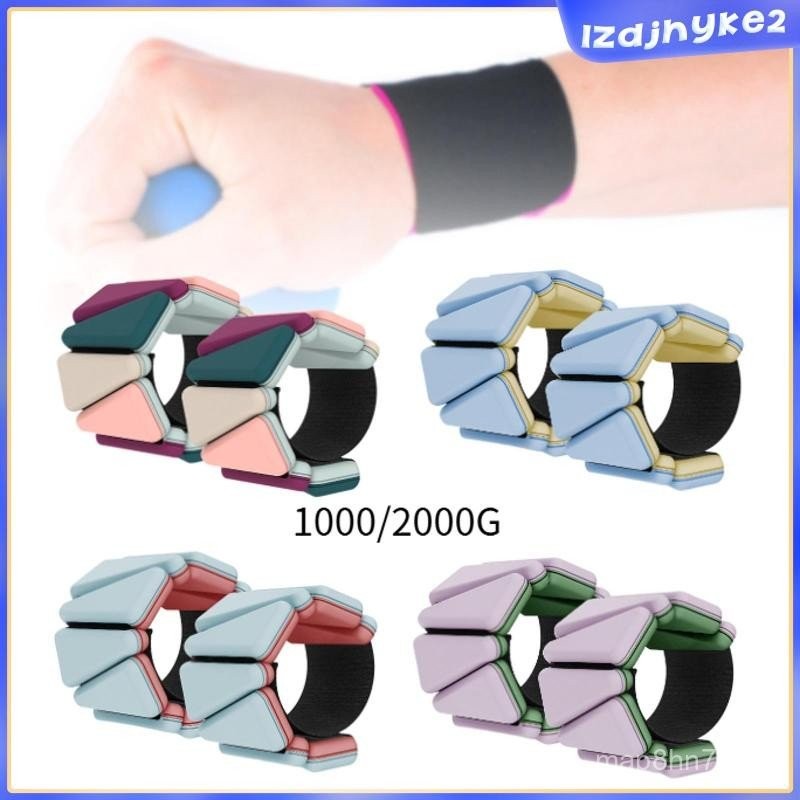 [lzdjhyke2] 2 Pieces Wrist Weights Elastic Ankle Weights for Running Body Building