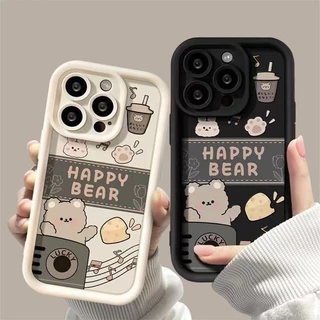 น่ารัก หมีน้อยชานม For Samsung Galaxy A15 A24 A14 A50 A04s A11 A05 A04 A05s A13 A03s A32 A03 A53 A34 A54 A12 A04E เคส