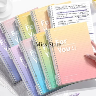 สมุดโน๊ต สมุดจดบันทึก สันห่วง ขนาด A5 B5 60 แผ่น 120 หน้า สีพาสเทล ไล่สี สมุดมีเส้น