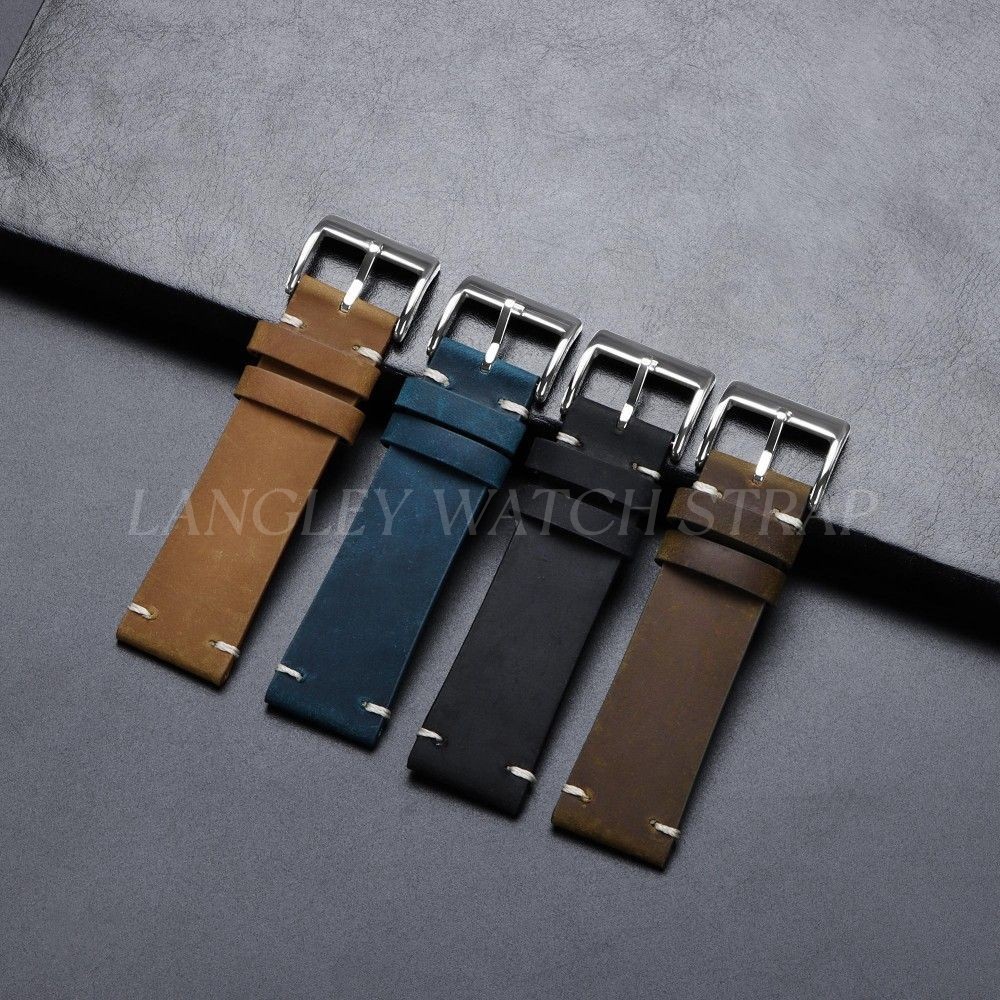 Matte หนังวัวแท้สายนาฬิกา 18 มม.20 มม.21 มม.22 มม.เปลี่ยนสีขี้ผึ้ง Patina Universal สายนาฬิกา Repalcement Retro Vintage คลาสสิกผู้ชายผู้หญิงคลาสสิกธุรกิจของขวัญ ราคา ถูกที่สุด ดีลบีเคเค แกลเลอรีภาพที่ 9