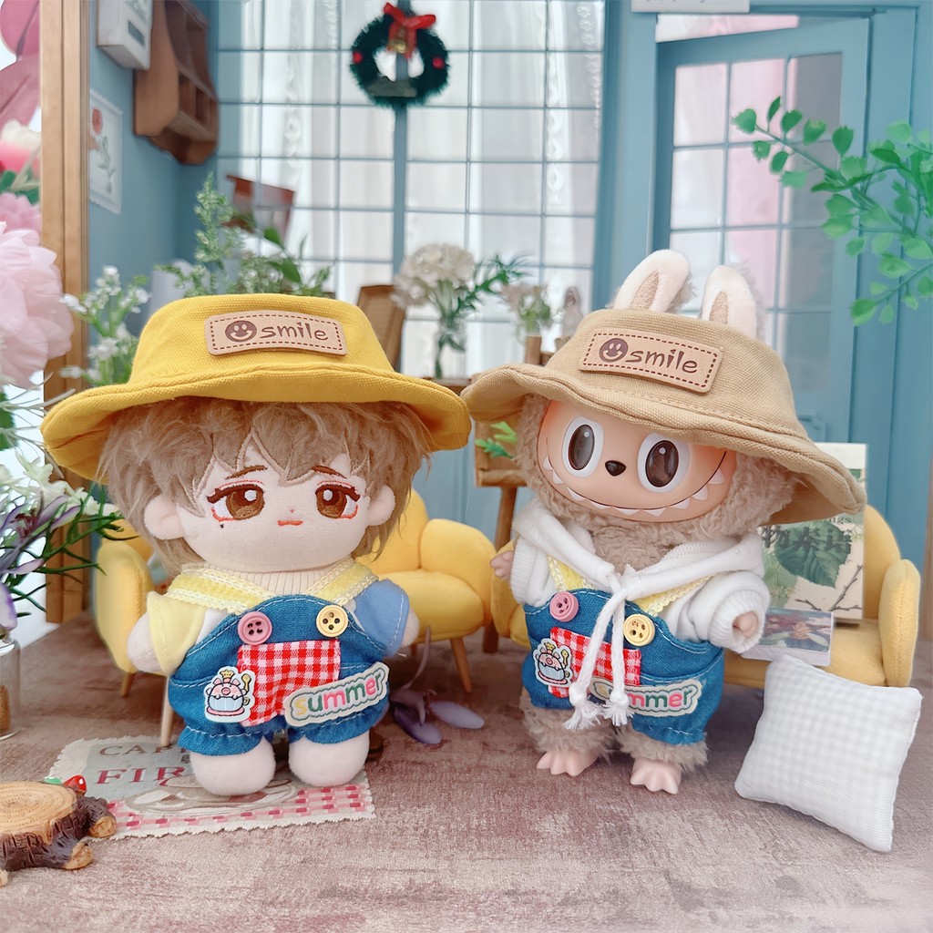เสื้อผ้าเด็ก 10 ซม.ผ้าฝ้ายตุ๊กตา labubu จี้เสื้อผ้าตุ๊กตาเด็กเสื้อผ้า Overalls อุปกรณ์เสริมเด็กของขวัญ
