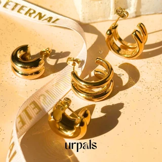 URPALS ต่างหู ตัวเรือน Stainless ชุบทอง 18K ทนน้ำ ทนเหงื่อได้ดี