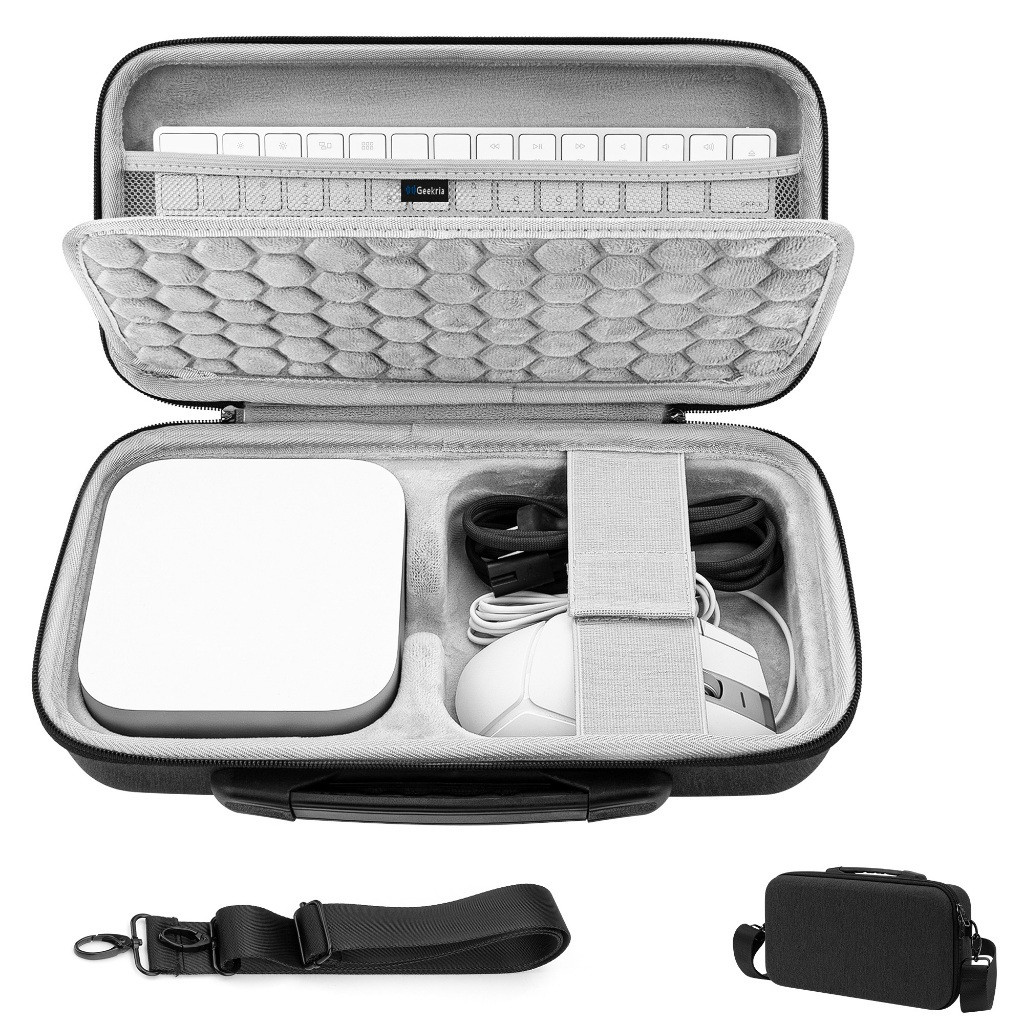 Geekria Hard Shell Carrying Case เข้ากันได้กับ 2024 Mǎc Mini M4 / Mini M4 Pro, Fit สําหรับคีย์บอร์ด Magc, เมาส์, Trackpad และอุปกรณ์เสริม