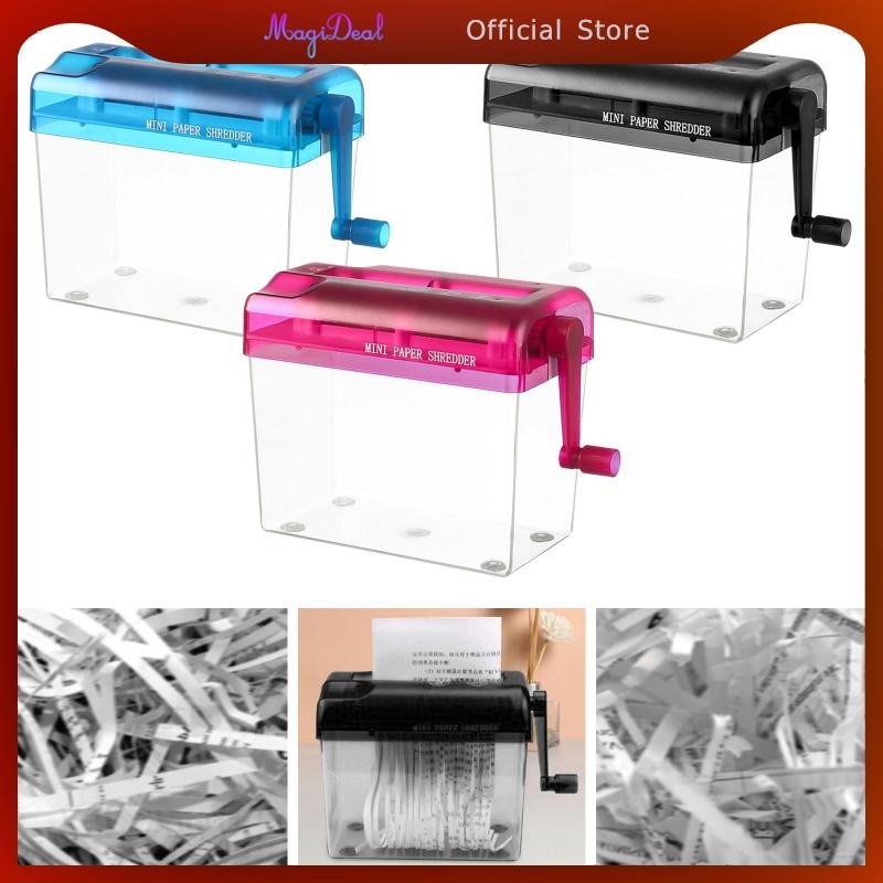 [MAGIDEAL] เครื่องทําลายเอกสารแบบแมนนวล ใบเสร็จรับเงินขนาดเล็ก เครื่องตัดกระดาษแบบพกพาแบบใช้มือถือ A4 เครื่องทําลายเอกสารแบบแมนนวลกระดาษ