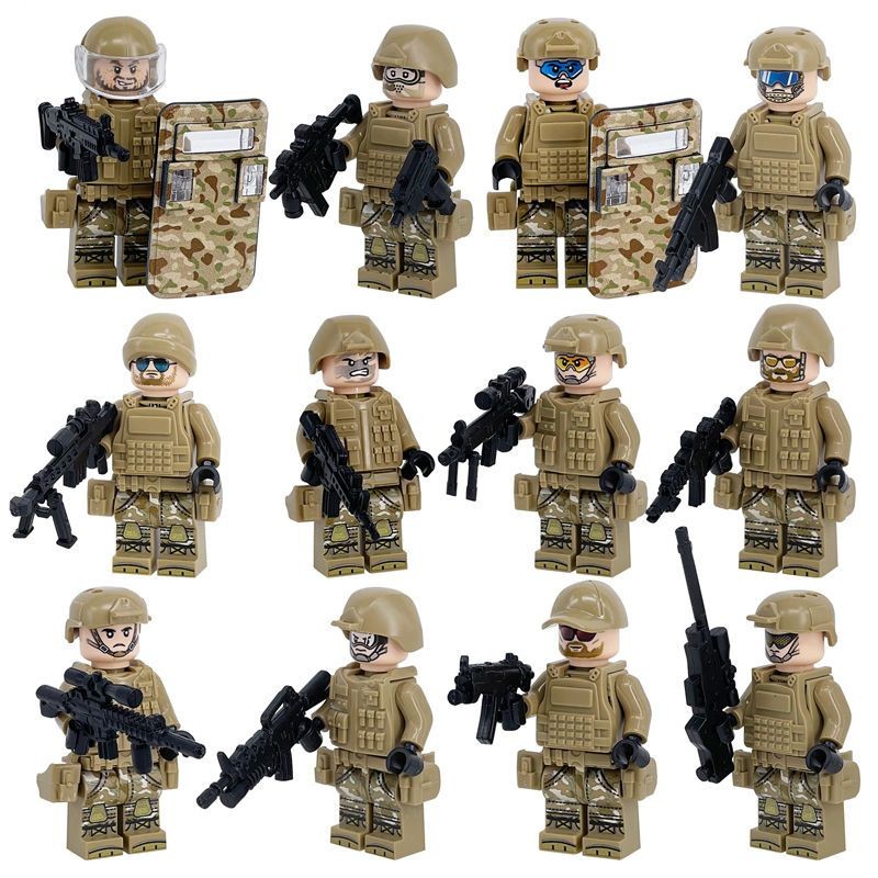 [6225คอลเลกชันคน] เข้ากันได้กับเลโก้อนุภาคขนาดเล็กตุ๊กตาตุ๊กตาทหารตบตํารวจกองกําลังพิเศษประกอบอาคารบ