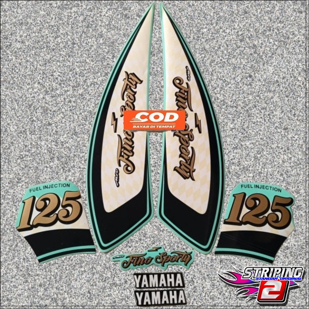 Striping Yamaha fino 125 2021 2022 คุณภาพรายการมาตรฐานสปอร์ตสีฟ้าอ่อน