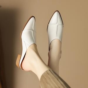 Shoes i amm 606 รองเทัาหัวแหลมเปิดส้น 1นิ้ว อวบกว้างเพิ่ม 1 ไซส์ **พร้อมส่งในไทย**