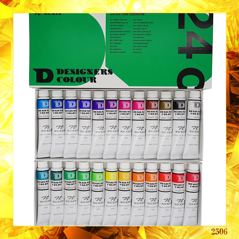 Nicker Watercolors Designer's Color 24-Color Set N 20ml (No. 6) DC20ML24N