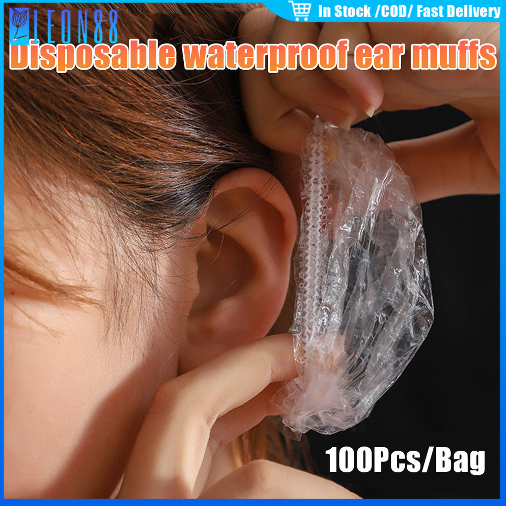 ของมาใหม่！ถุงพลาสติกครอบหู 100ชิ้น/แพ็ค สำหรับย้อมผม แบบใช้แล้วทิ้ง กันน้ำ สระผม ทำผม