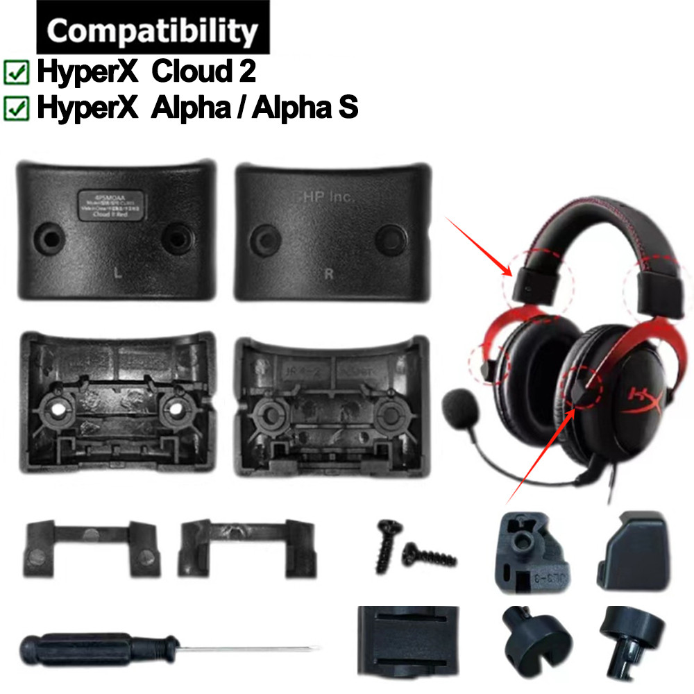 แถบคาดศีรษะหัวเข็มขัดบานพับพลาสติกสําหรับ HyperX Cloud II 2/ Alpha / Alpha S อะไหล่ซ่อมเปลี่ยนหูฟัง
