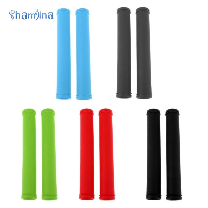 [Shamjina] ปลอกแฮนด์ 170 มม., ด้ามจับปลายแฮนด์ยางสำหรับ MTB BMX Road Mountain Bike Scooter Cycling - 1 คู่ หลายสี
