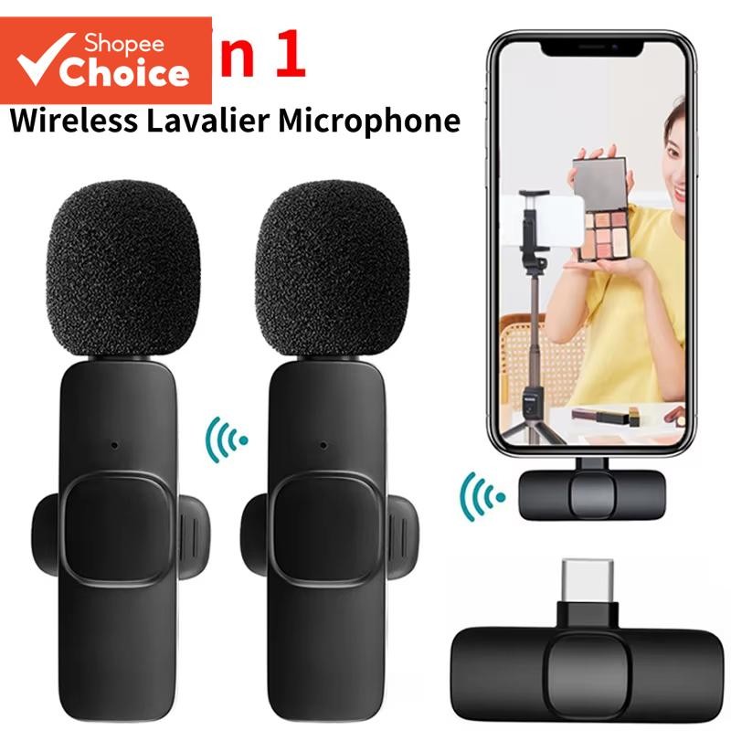 K9 2in1 Lapel ไมโครโฟนไร้สายเสียงรบกวน Cancelling Mini Mic สําหรับ IOS TypeC สําหรับ Live Stream Vlogg