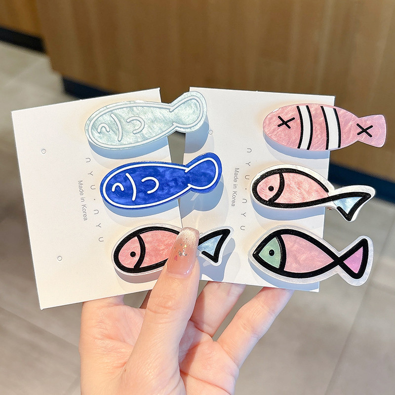 กิ๊บติดผมปลาขนาดเล็ก การ์ตูน ไร้ร่องรอยสำหรับผู้หญิง เครื่องประดับผมสร้างสรรค์ - รูปที่ 7