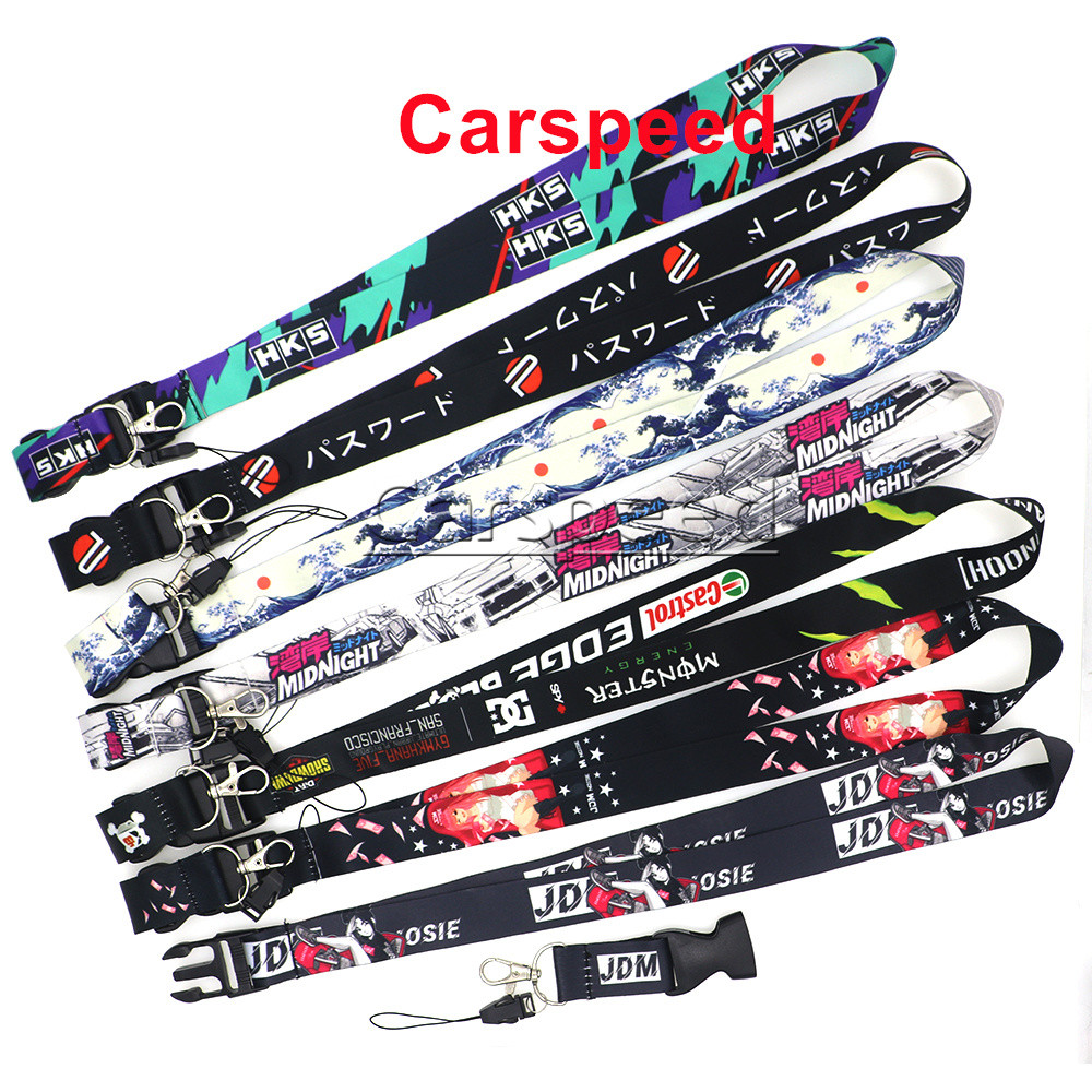 ใหม่ JDM สไตล์ Lanyard พวงกุญแจการ์ดทํางาน ID โทรศัพท์มือถือ Key แขวน Quick Release สายคล้องคอ HKS M