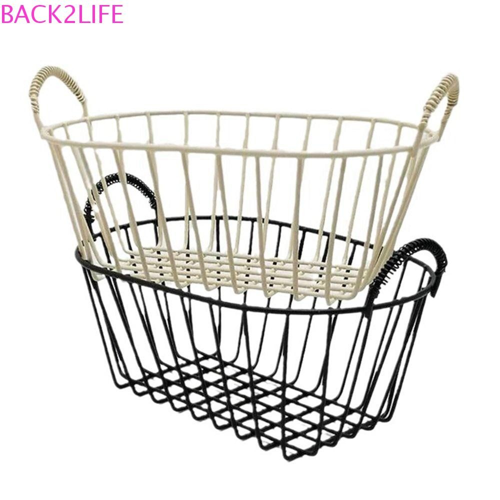 กลับ2ชีวิต ตะกร้าขนมปังเหล็ก,มีหูหิ้ว ตะกร้าเก็บลวดสีเบจ, อุปกรณ์จัดระเบียบของกระจุกกระจิกตกแต่งขนาดเล็กอเนกประสงค์สําหรับบ้าน