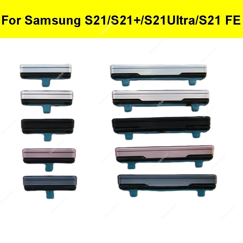 S21 + สําหรับ Samsung Galaxy S21 Plus /S21 Ultra /S21 FE ชุดเปลี่ยนปุ่มด้านข้าง + ปุ่มปรับระดับเสียงเข้ากันได้กับ S21Ultra S21FE