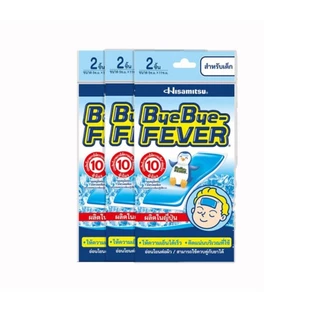 ByeBye Fever แผ่นเจลให้ความเย็น Children สำหรับเด็ก ขนาด (5 cm x 11 cm) 1 กล่อง 6 ชิ้น [DKP]