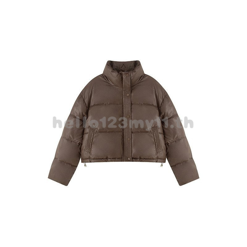 เสื้อแจ็คเก็ตบุใยฝ้ายผู้หญิงแบบสั้นหนัง PU เสื้อโค้ทฤดูหนาวเสื้อบุใยฝ้ายสำหรับคนตัวเล็กเสื้อบุใยฝ้ายผู้หญิง lutg - รูปที่ 4