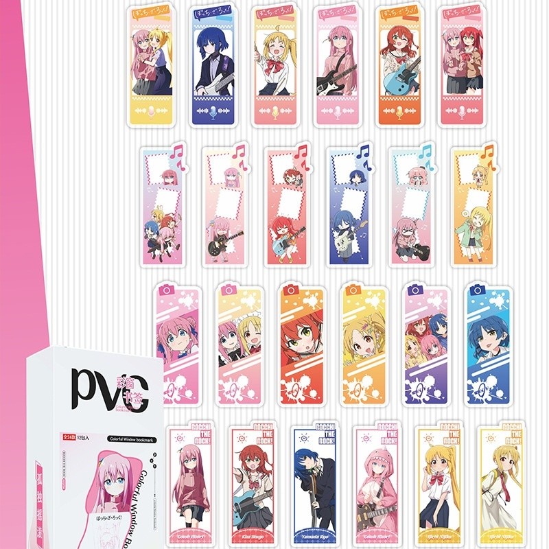 24 ชิ้น/กล่องอะนิเมะ BOCCHI THE ROCK WIND BREAKER Hatsune Miku รูปบุ๊คมาร์ค Kawaii รูปถ่าย PVC โปร่งใสการ์ดคุณภาพสูงของเล่นเครื่องประดับการ์ดของขวัญ