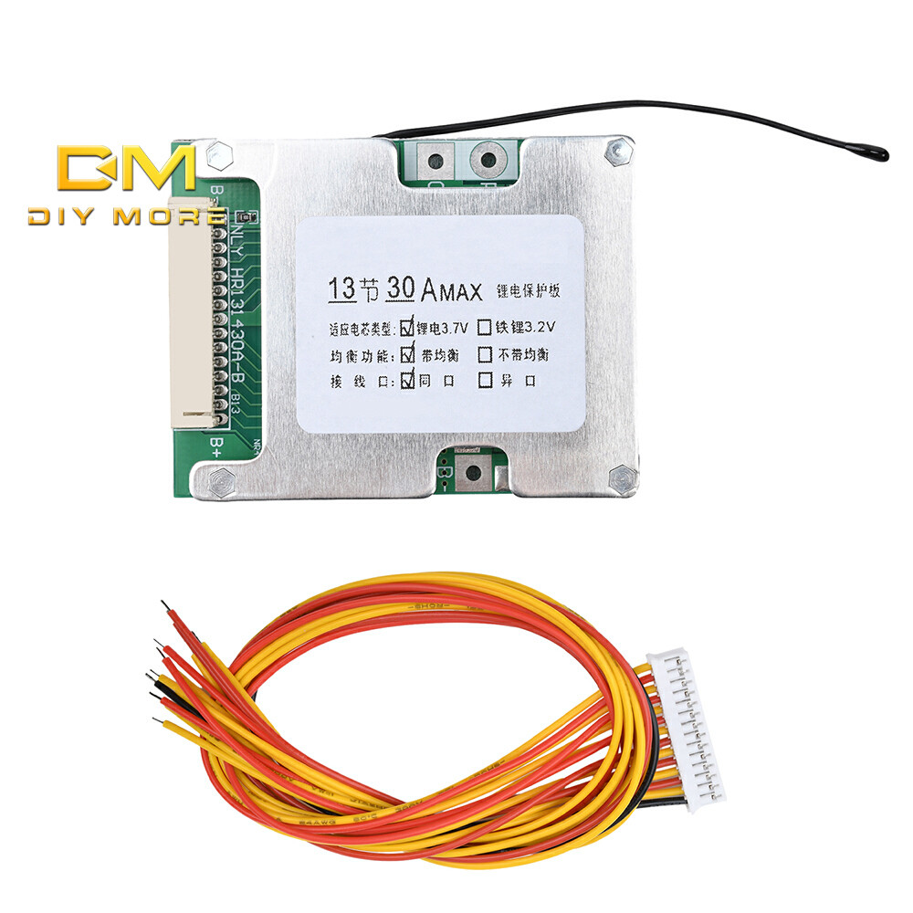 DIYMORE 13S 48V 30A 18650 Li-ion แบตเตอรี่ป้องกัน BMS พอร์ตเดียวกันที่มี Equalization เหมาะสําหรับ E-bike