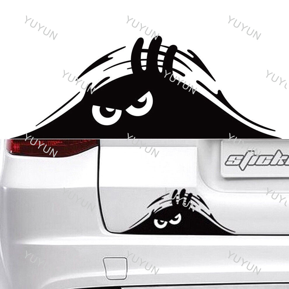 EasyMoGo ตลก Peeking Monster Auto Car Walls Windows สติกเกอร์กราฟิกไวนิลรูปลอกรถ