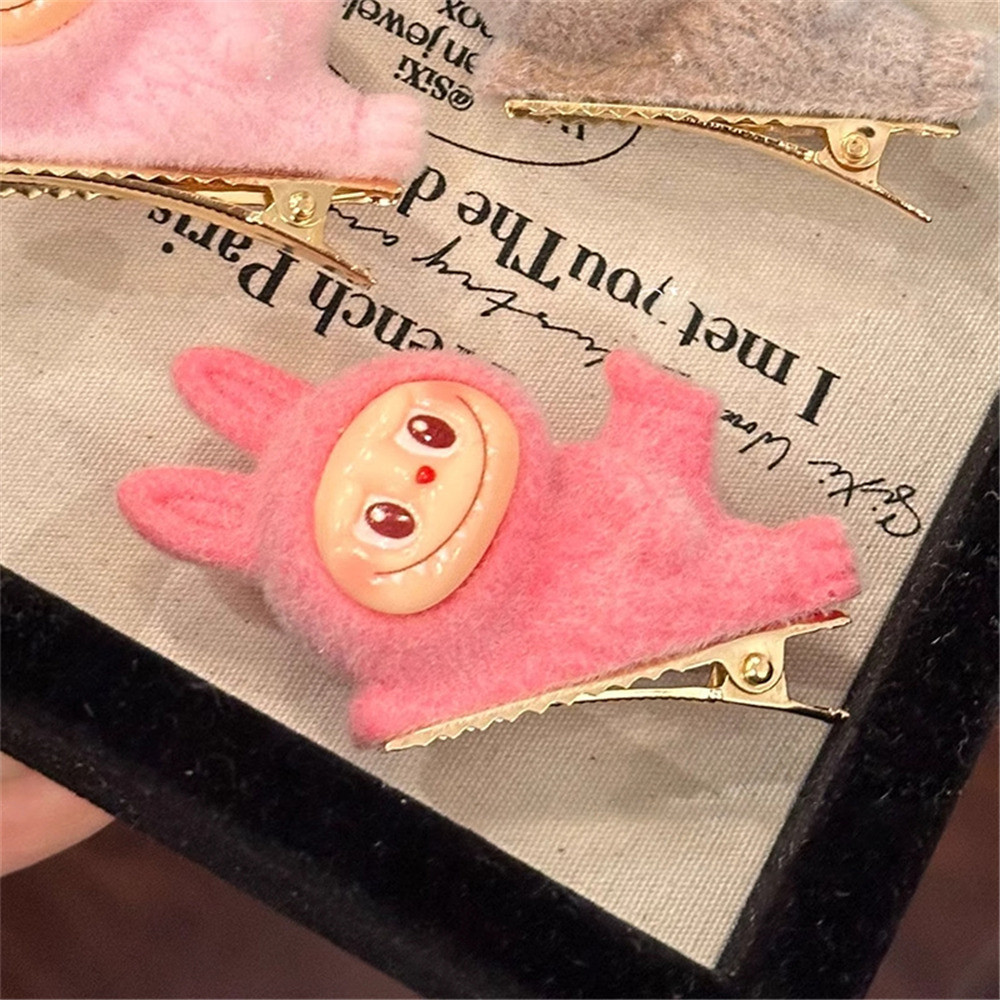 กิ๊บติดผมตุ๊กตาจุดการ์ตูนน่ารัก โดปามีน สามมิติ สำหรับโยคะและแอ็คชั่นคลิป หน้าม้าด้านข้าง เครื่องประดับผมปากเป็ด - รูปที่ 2