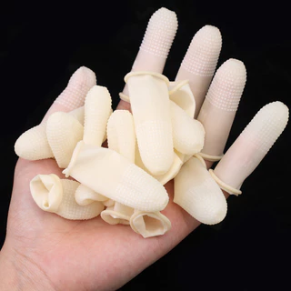 50ชิ้นทิ้งสวมทนปลายนิ้วป้องกันถุงมือขนาดเล็ก-ลื่นป้องกันคงที่ทนทานยางนิ้วCots