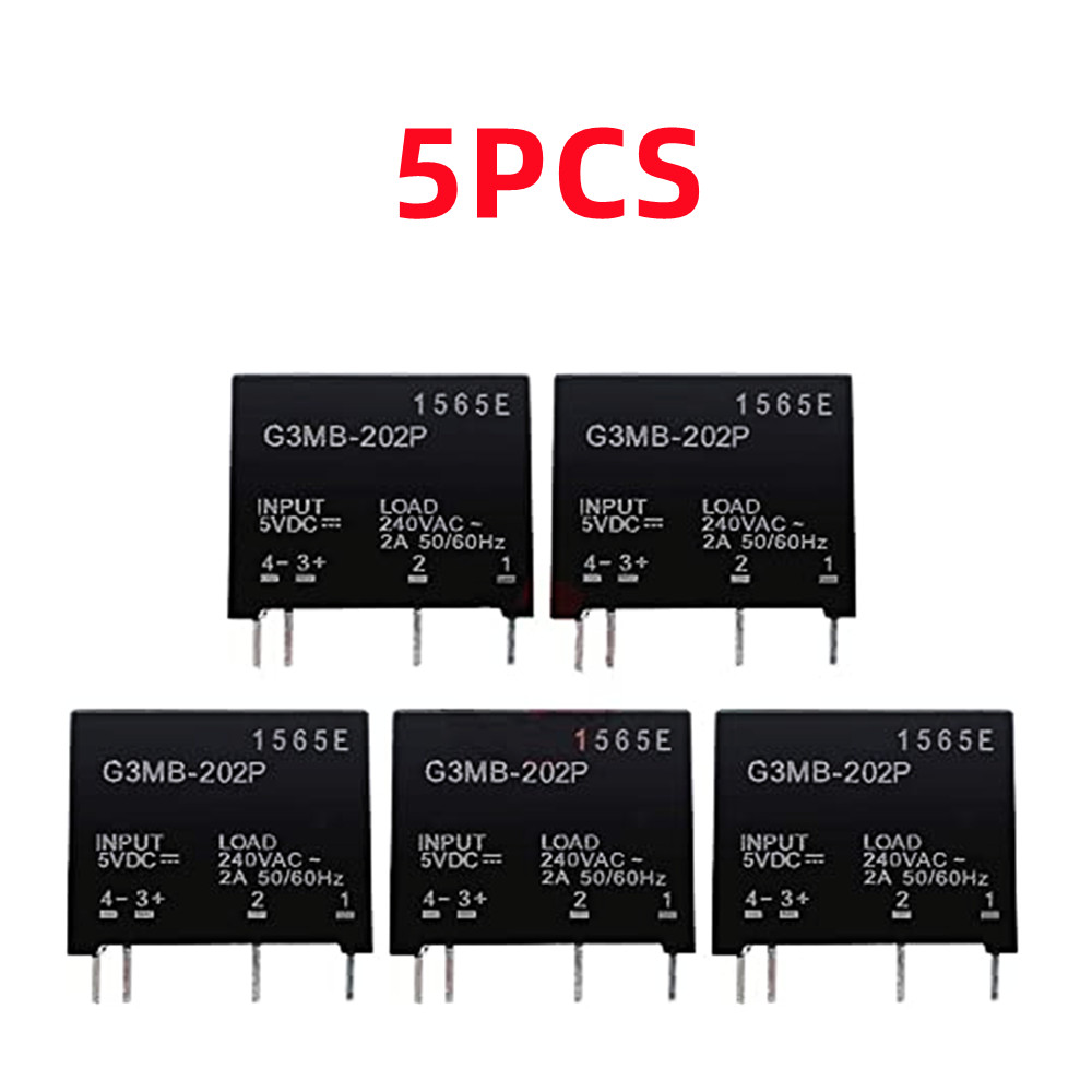 1/5pcs รีเลย์โมดูล G3MB-202P G3MB 202P DC-AC PCB SSR ใน 5V DC Out 240V AC 2A Solid State Relay โมดูล