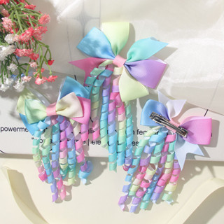 1ชิ้นลูกอมสีริบบิ้นพู่กุทัณฑ์เด็กกิ๊บน่ารักสาวหางม้าคู่อุปกร…