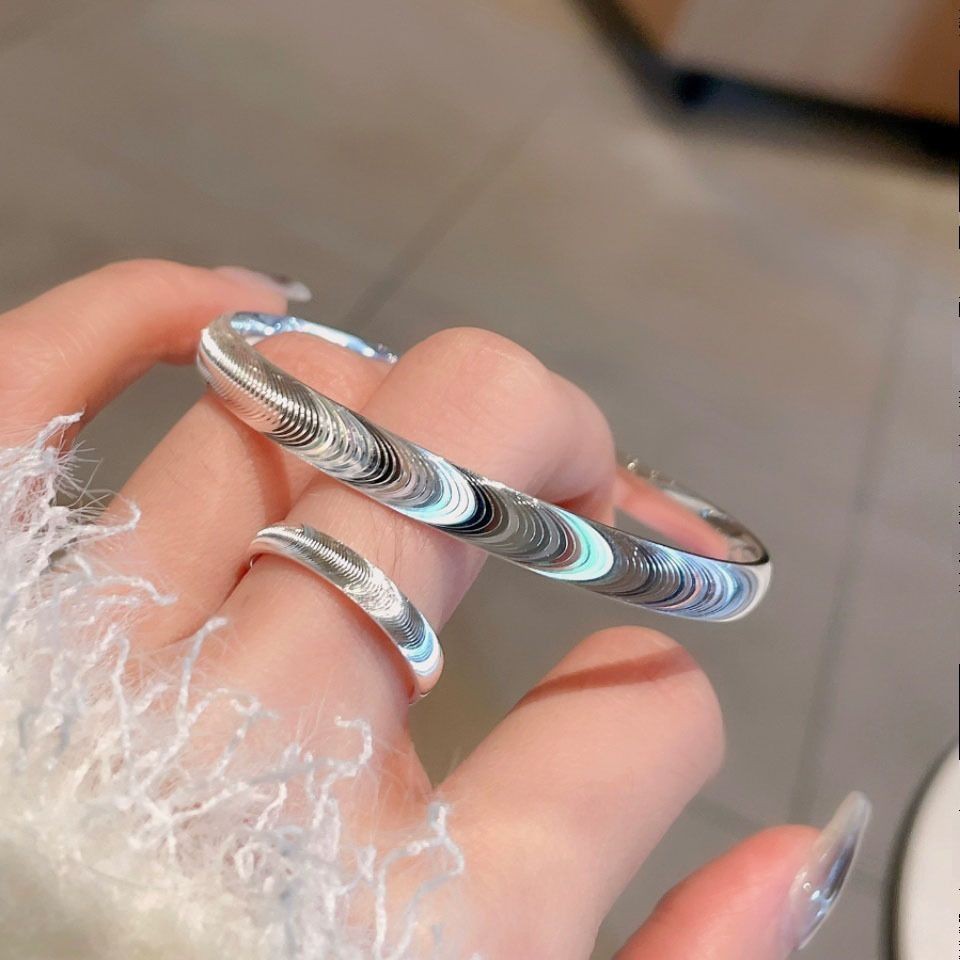 /999 สร้อยข้อมือ Silver niche All-Match Silver cat eye สร้อยข้อมือ Luxury Simple Design High-End Cre