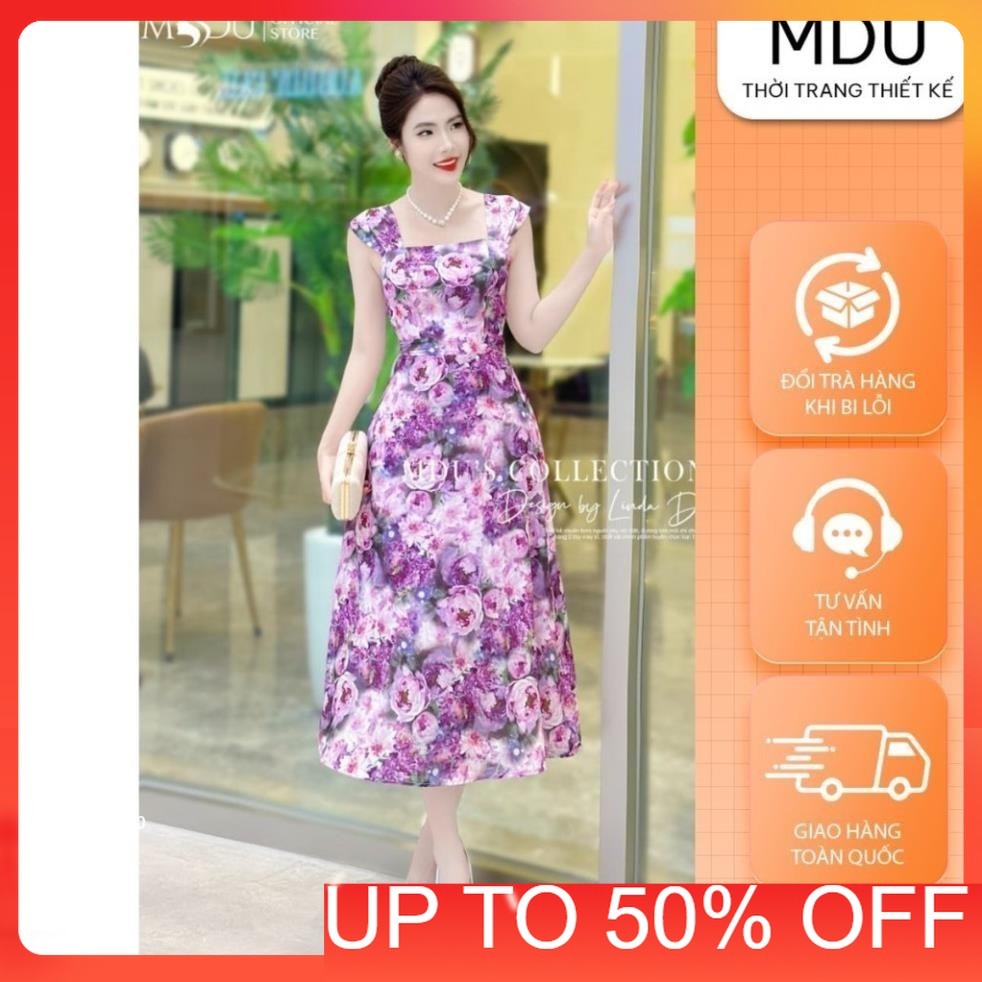 Lady Dress MDU4248 การออกแบบคอสี่เหลี่ยมหรูหราพร้อมกระโปรงบานอ่อนจาก MDU K34-D2-2