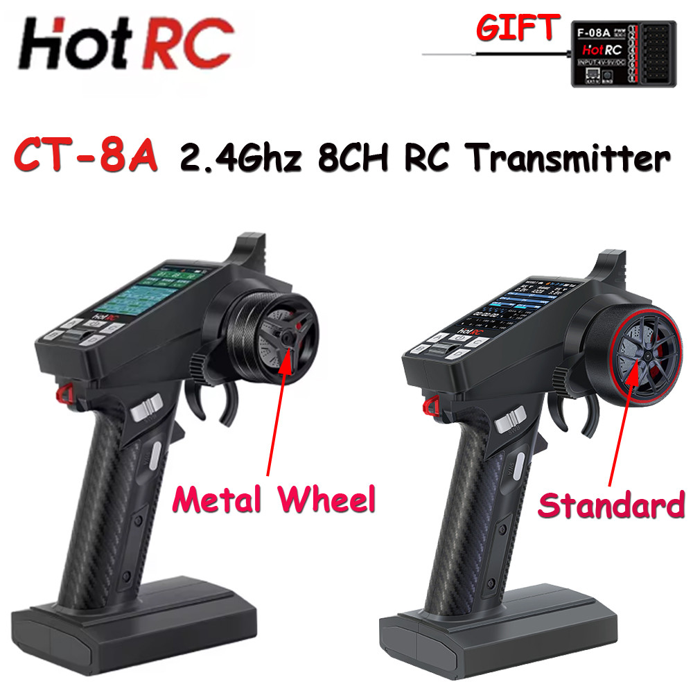HotRC CT-8A 2.4 Ghz 8CH FHSS เครื่องส่งสัญญาณรีโมทคอนโทรลระบบวิทยุ CT8A พร้อม F-08A PWM Receiver สํา