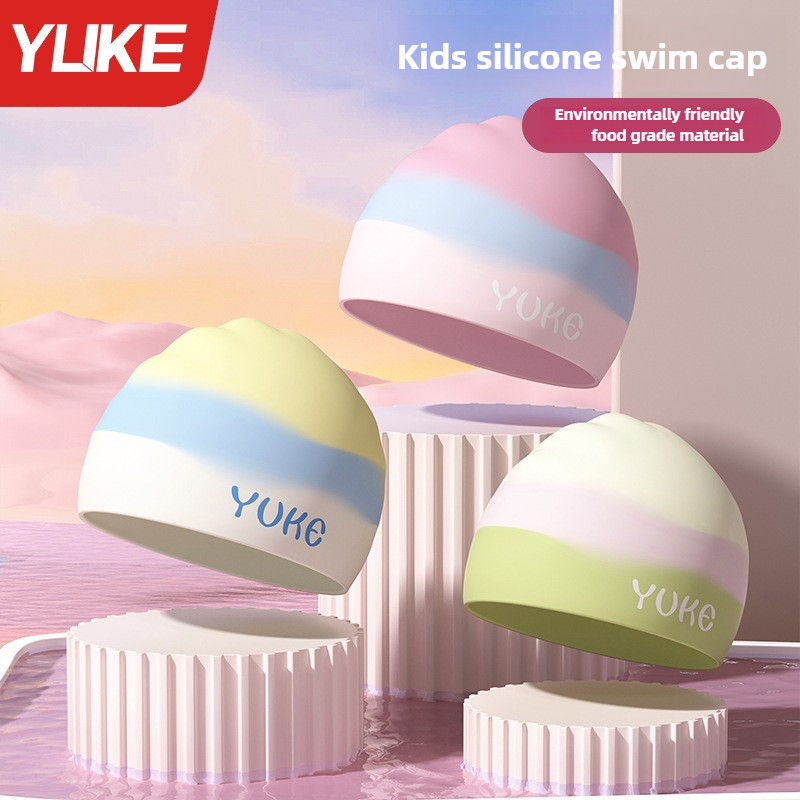 ส่งทันทีจากไทย 💥 หมวกว่ายน้ำเด็กชายหญิงซิลิโคนกันน้ำรุ่นขนาดใหญ่พิเศษความยืดหยุ่นสูง kids swim cap