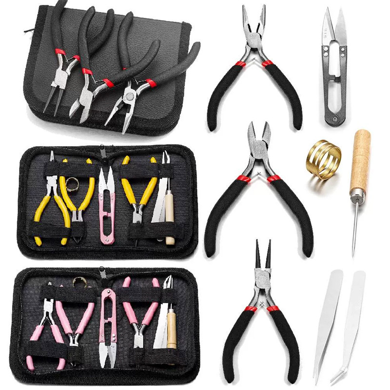 Jewelry Pliers Kit (5 Packs) – Needle, Round, Chain, Bent Nose & Zipper Pliers for Crafting and Repairing