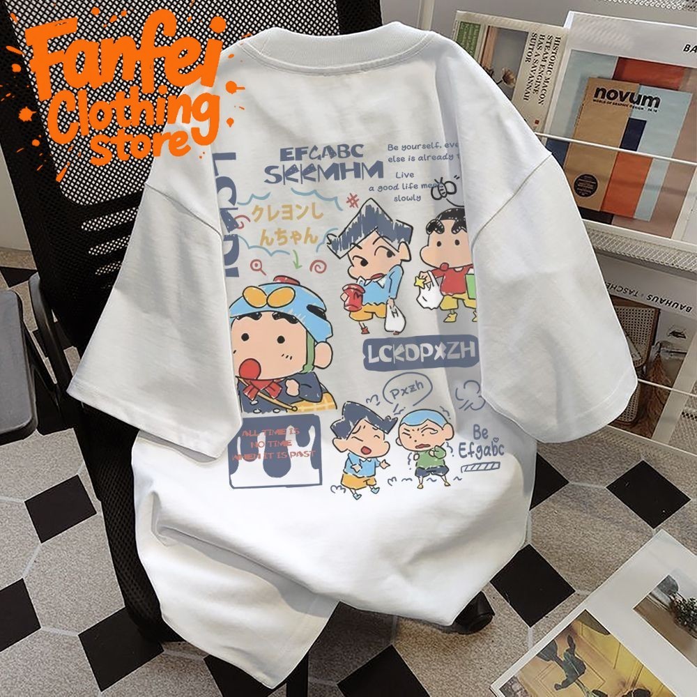 （Ship within 24 hours）Fanfei เสื้อยืดลายการ์ตูน เสื้อเชิ้ตผู้ชาย