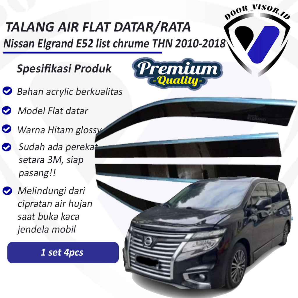 Nissan Elgrand E52 2010-2018 รางน้ํารถคุณภาพพรีเมี่ยม