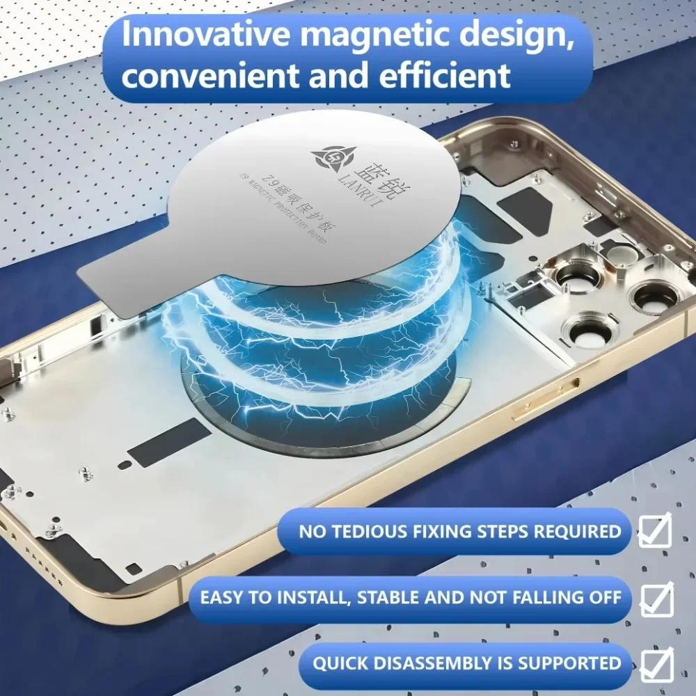 Lanrui z9 Z9S Universal กระจกด้านหลังแผ่นแม่เหล็กป้องกัน IPhone สําหรับชาร์จไร้สายแม่เหล็ก - รูปที่ 2