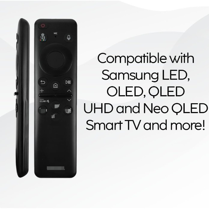 สําหรับ Samsung สมาร์ททีวี BN59-1155A รีโมทคอนโทรลเสียงพลังงานแสงอาทิตย์, NEO QLED คริสตัล UHD OLED 