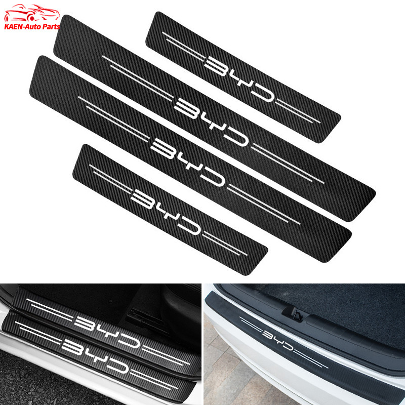 สำหรับ BYD Dolphin M6 Atto 3 Sealion Seal U สติกเกอร์คาร์บอนไฟเบอร์ ป้องกันรอยขีดข่วน สำหรับติดประตูรถยนต์ Threshold stickers to prevent trampling Sealion 6 Sealion 7 Atto3 Yuan plus
