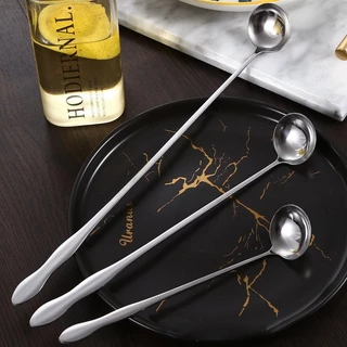 ✨【ช้อนสแตนเลสน่ารักเกาหลี】ด้ามยาว หัวกลม | ช้อนกาแฟ ช้อนขนม อเนกประสงค์ | ทนทาน ใช้ง่าย‼️