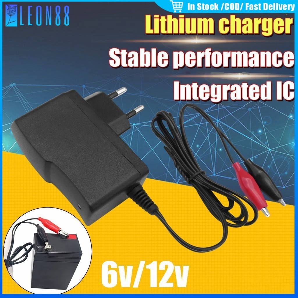 ของมาใหม่！อะแดปเตอร์ชาร์จแบตลิเธียมรถมอเตอร์ไซค์ DC 6V 12V 1A พาวเวอร์ซัพพลาย