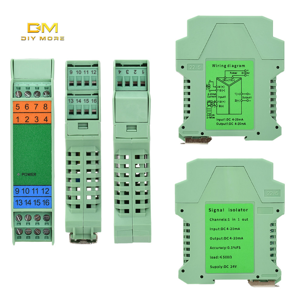 DIYMORE DC 24V 4-20mA ถึง 4-20mA สัญญาณ Isolator 1 In 1 Out/1 In 2 Out/2 In 2 Out Isolator Distribut