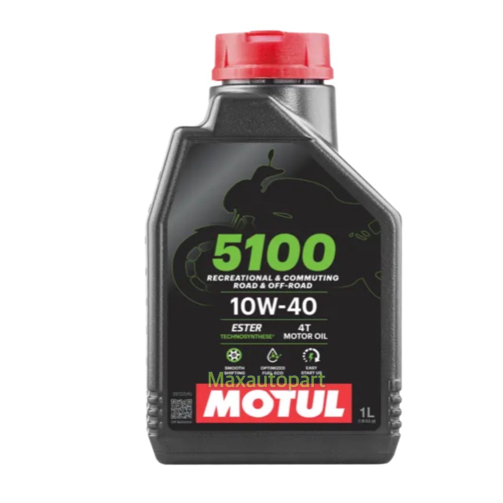 💚 ของแท้ 💚 โมตุล น้ำมันสังเคราะห์สูตร เทคโนซินทีส Motul 5100 4T 10W40 1L สำหรับจักรยานยนต์