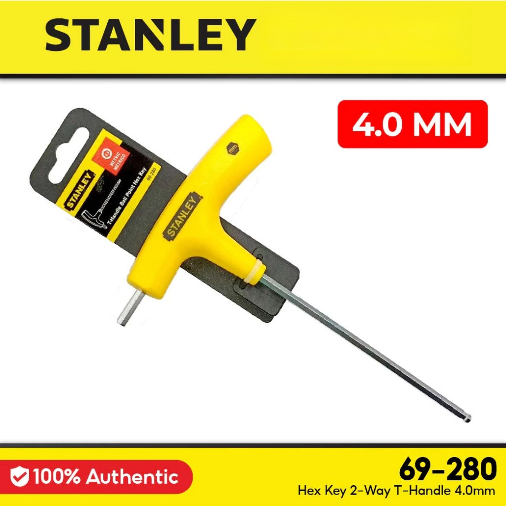 [ STANLEY ] (69-280) Hex Key T-Handle 4.0mm | 2-Way T-Handle Allen Key | Heavy Duty Hand Tool