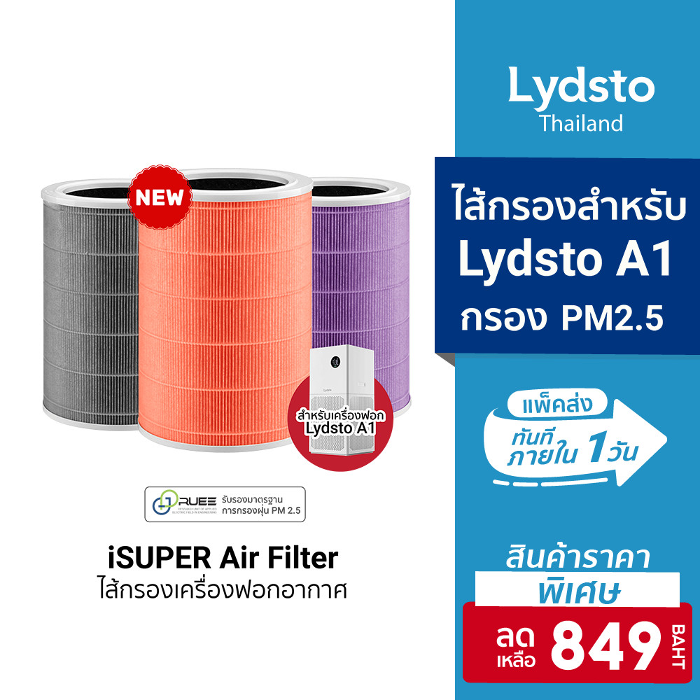 [ลดเหลือ 849] iSUPER ไส้กรอง สำหรับเครื่องฟอกอากาศ Lydsto Air Purifier A1
